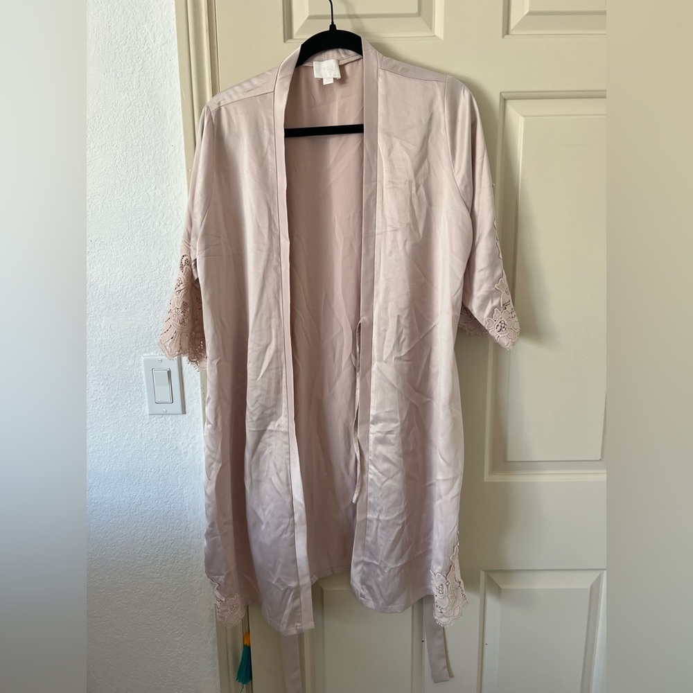 Blush Pink Robe w/ Lace